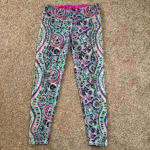 Lilly Pulitzer Luxletic Weekender Leggings Multi Color Kaleidoscope Print Size M